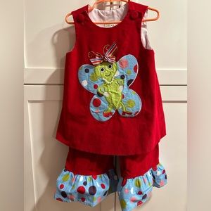 Potato Saks Butterfly Outfit - Top and Pants - Size 4